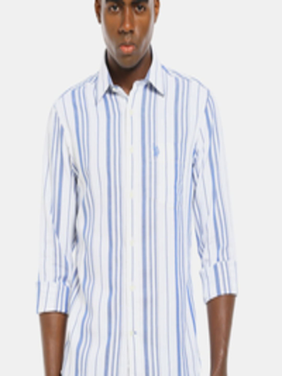 Buy U S Polo Assn Men Blue & White Striped Cotton Casual Shirt - Shirts ...