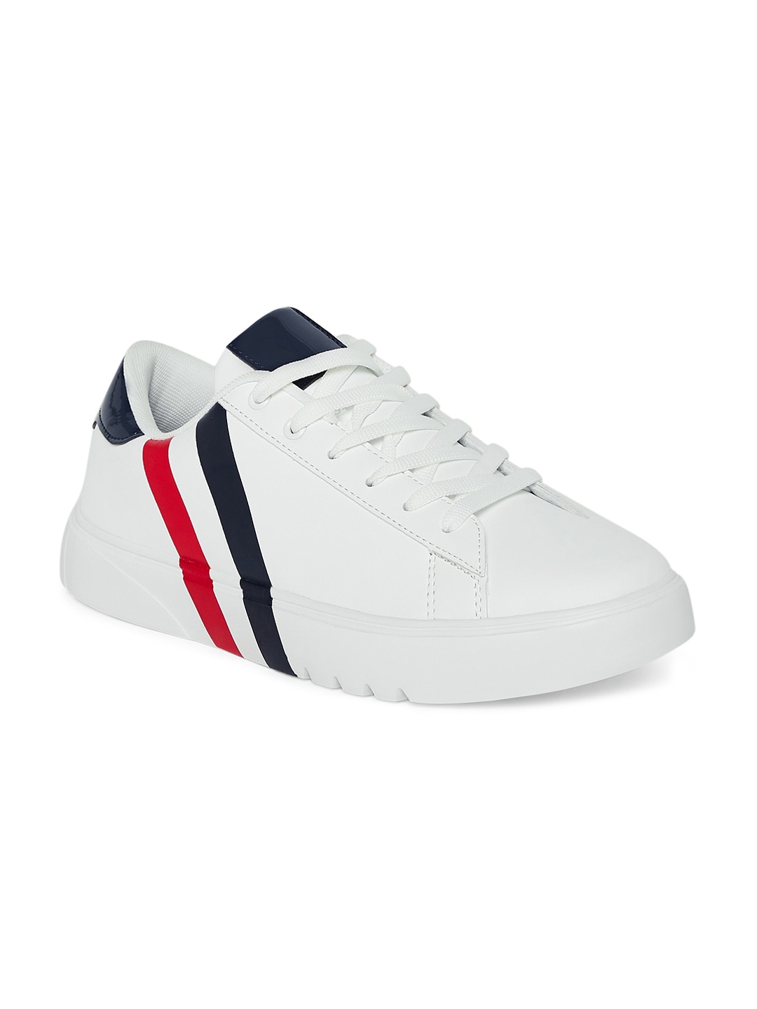 Buy Ajile By Pantaloons Men White Colourblocked PU Sneakers - Casual ...