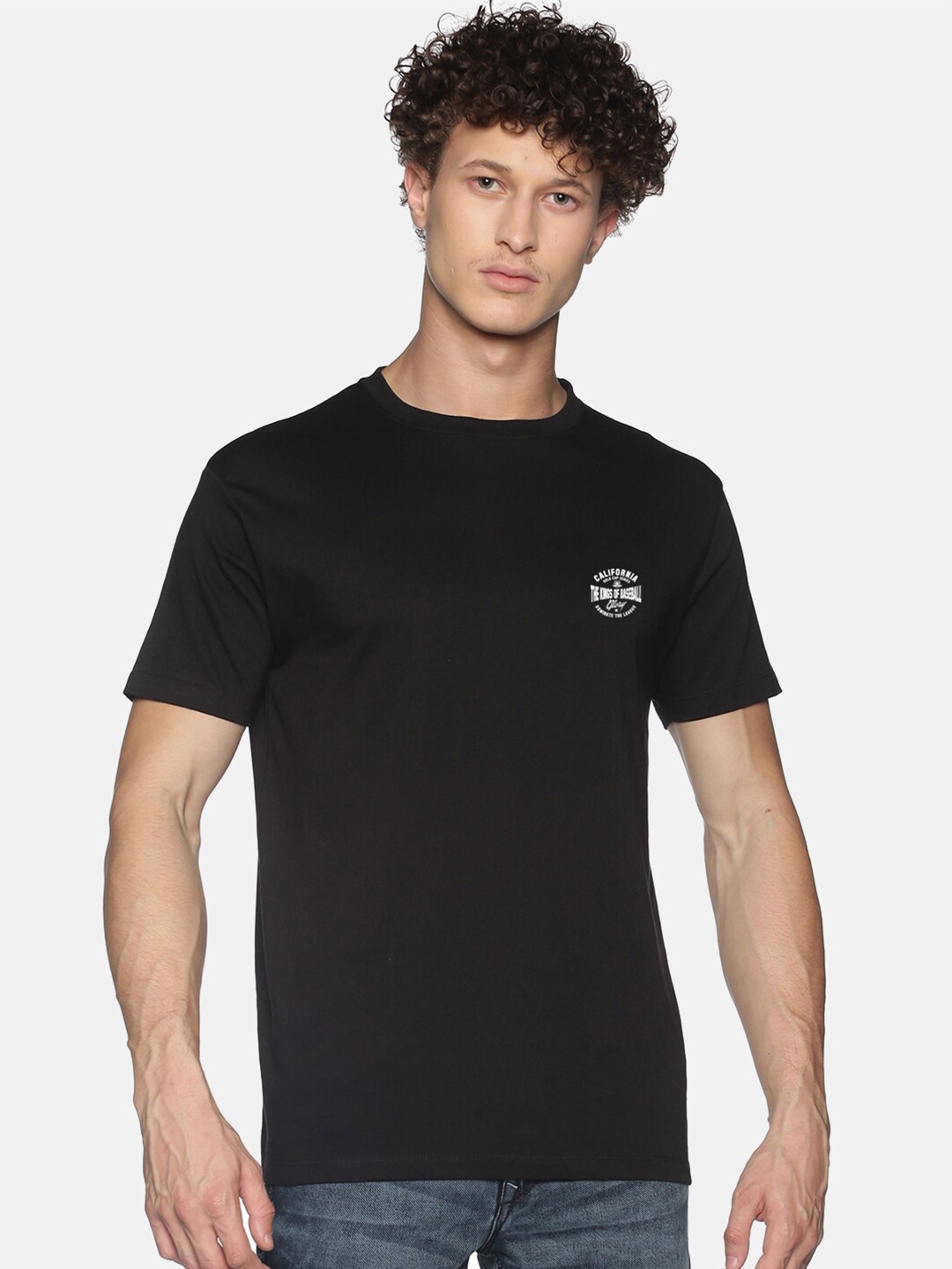 Buy MASH UNLIMITED Men Black Slim Fit T Shirt - Tshirts for Men ...
