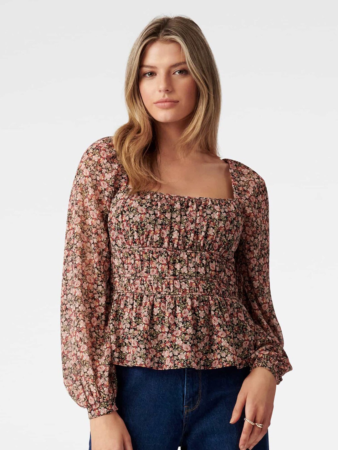 Buy Forever New Women Pink Floral Regular Top - Tops for Women 15329606 | Myntra