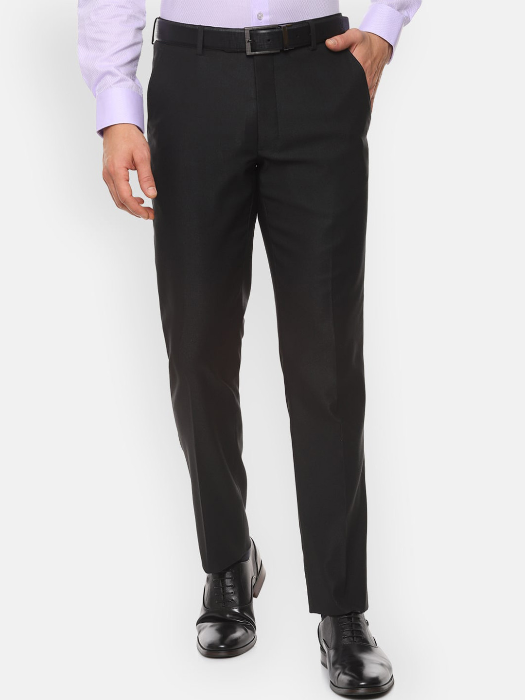 Buy Van Heusen Men Black Slim Fit Formal Trousers Trousers for Men