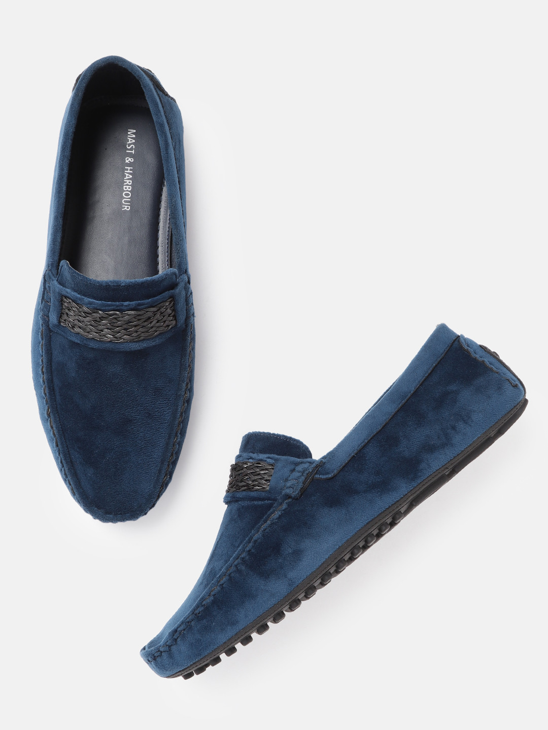 Buy Mast & Harbour Men Navy Blue Suede Finish Driving Shoes Casual