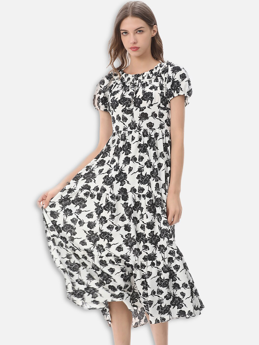 Buy JC Collection Black Floral A Line Dress Dresses for Women