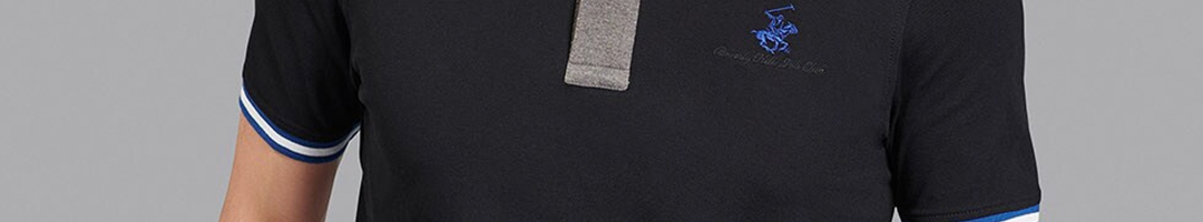 Buy Beverly Hills Polo Club Men Black & Grey Polo Collar T Shirt ...