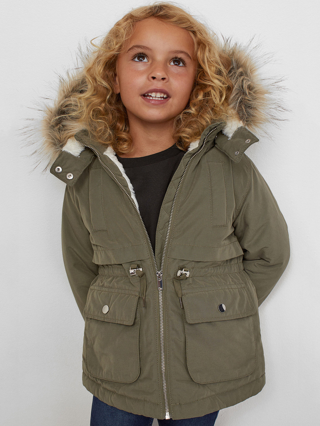 Buy H&M Girls Green Padded Parka Jackets for Girls 15340486 Myntra
