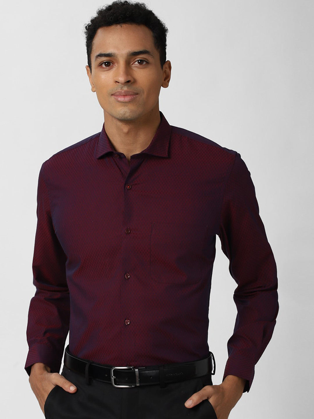 Buy Peter England Men Maroon Slim Fit Opaque Casual Shirt Shirts for Men 15342844 Myntra