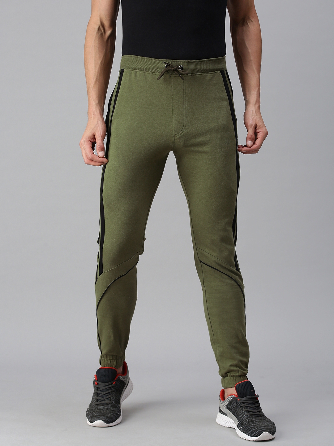 Buy TOM BURG Men Olive Solid Joggers - Track Pants for Men 15343408 ...