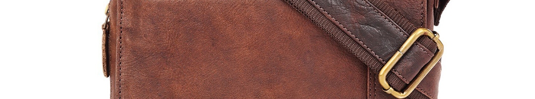 Buy WildHorn Men Brown Textured Genuine Leather Messenger Bag ...