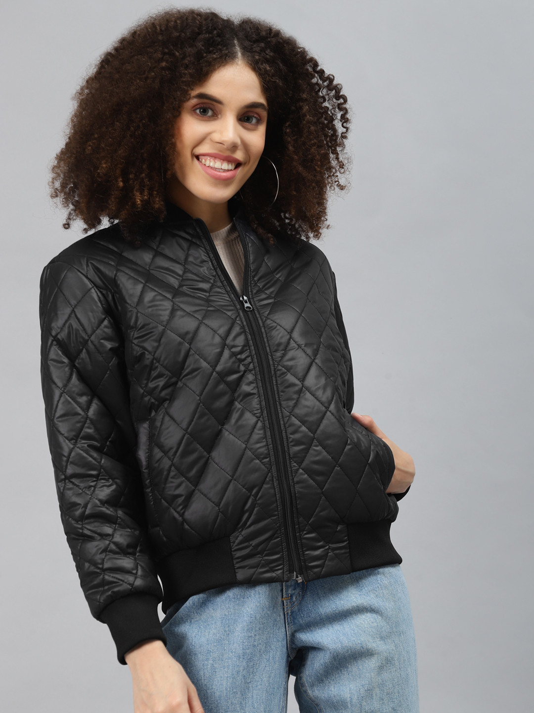 Buy PlusS Women Black Quilted Jacket Jackets for Women 15348304 Myntra