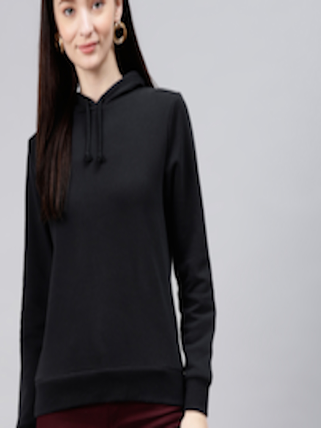 Buy Marks & Spencer Women Black Hooded Sweatshirt - Sweatshirts for ...