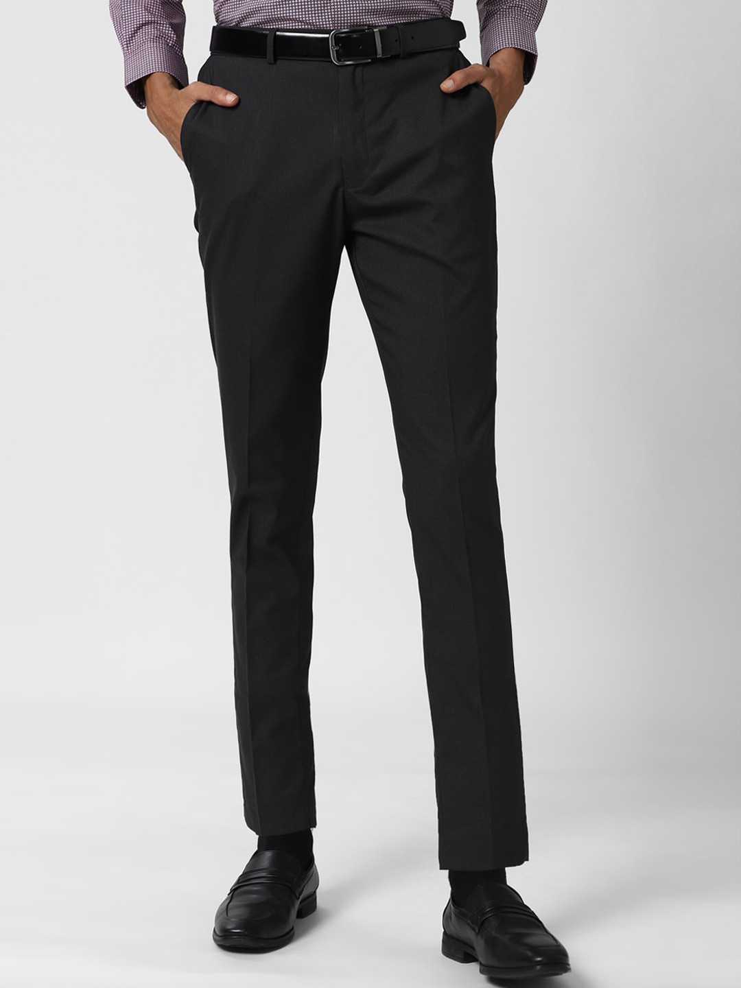 Buy Peter England Men Black Formal Trousers Trousers for Men 15348998