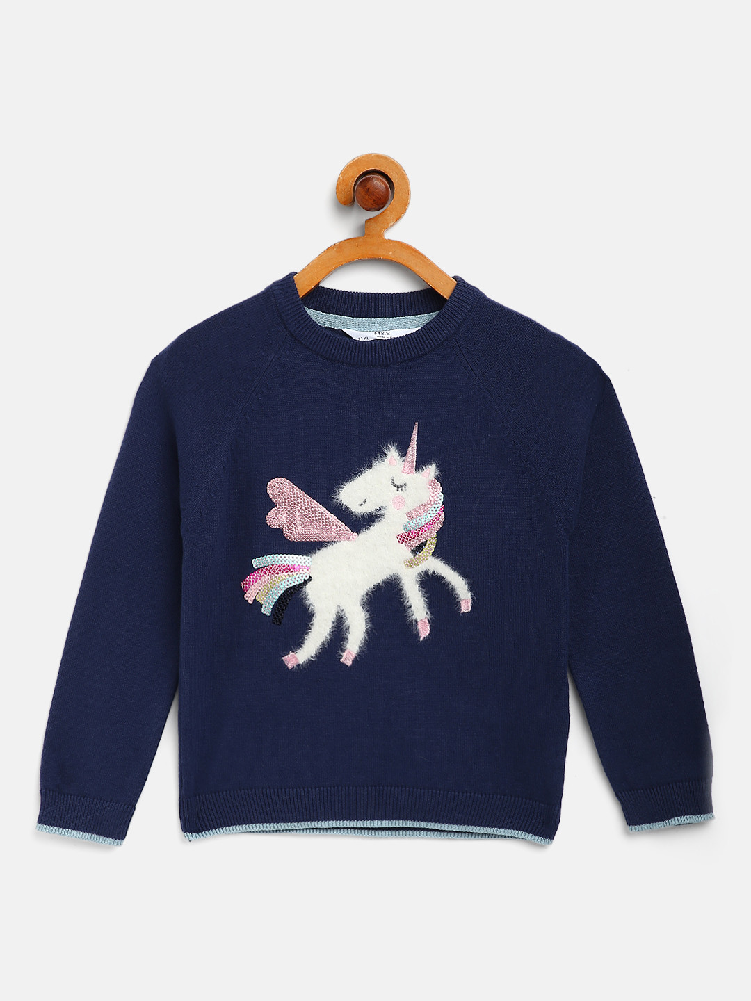 Buy Marks & Spencer Girls Navy Blue Cardigan With Applique Detail