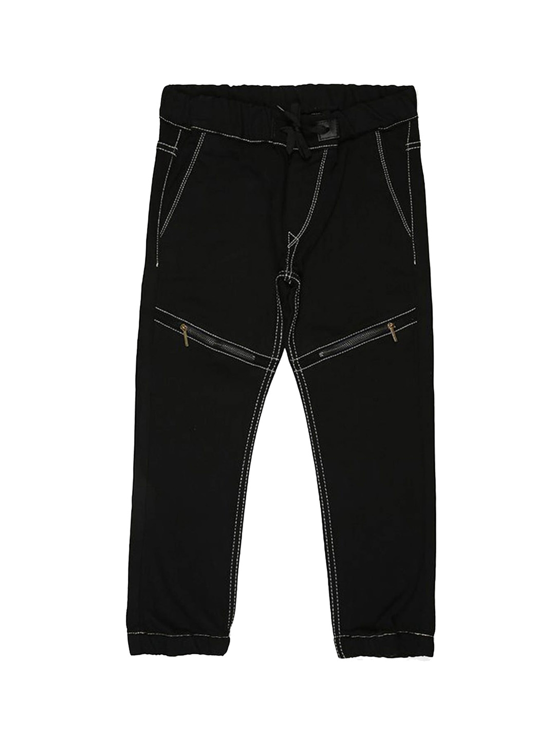 boys black slim joggers