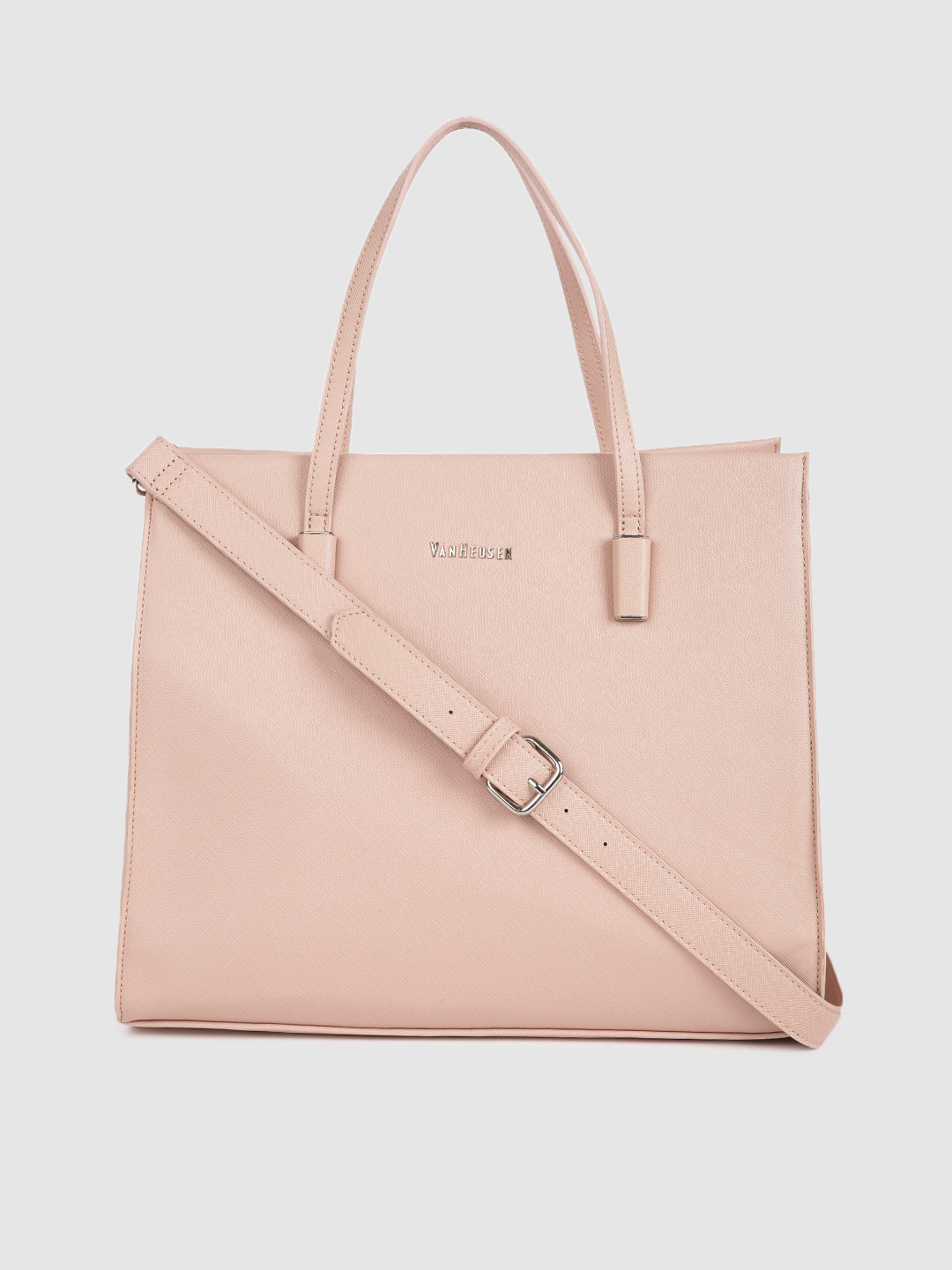 Buy Van Heusen Pink PU Structured Handheld Bag Handbags for Women