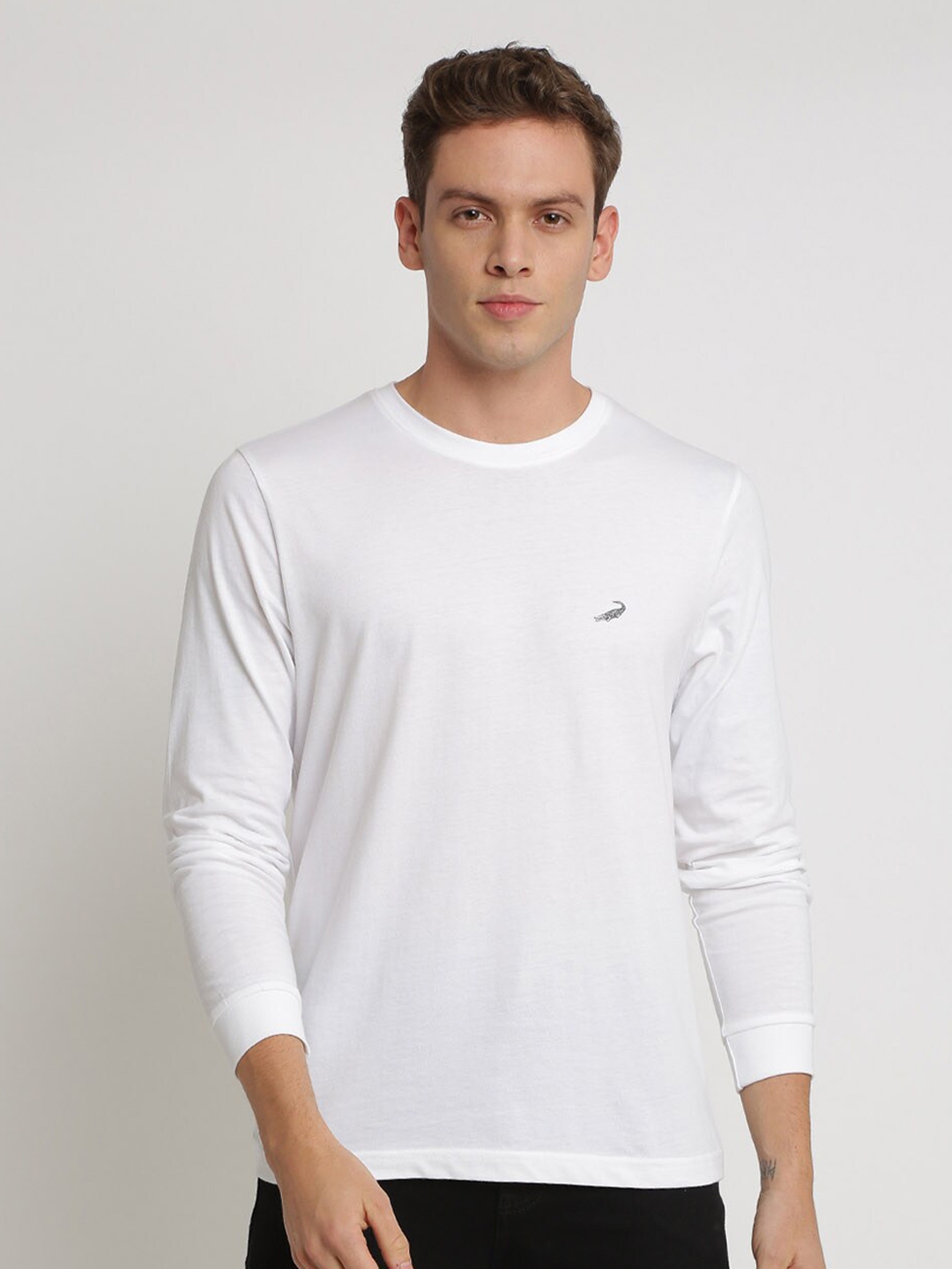 Buy Crocodile Men White Solid T Shirt - Tshirts for Men 15357464 | Myntra
