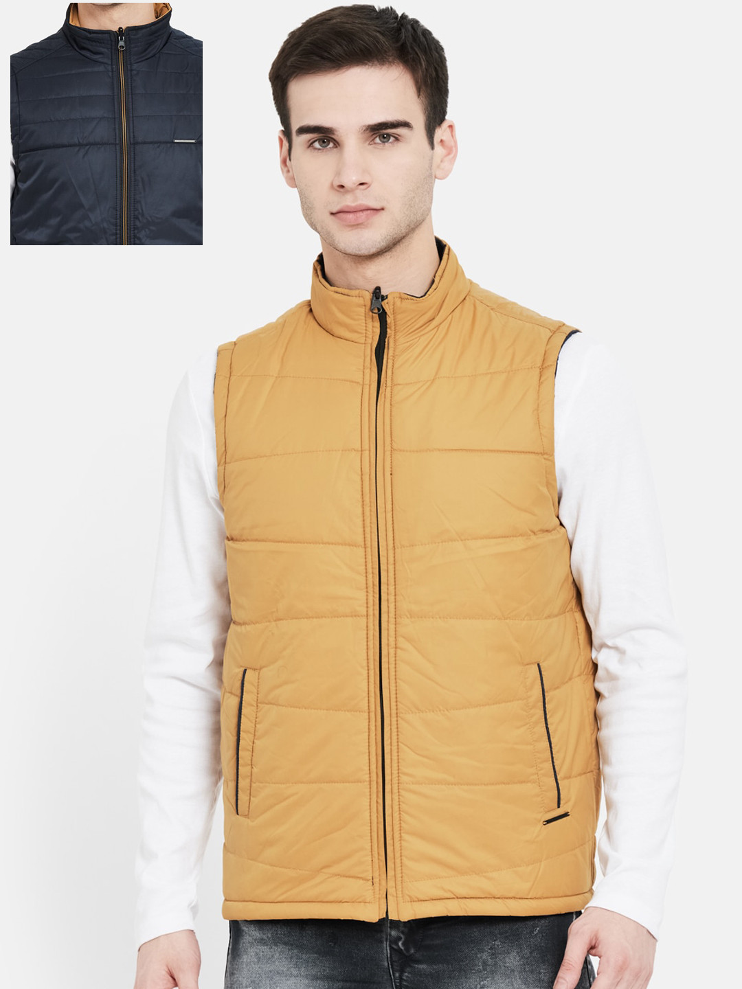 Buy Duke Men Blue Reversible Padded Jacket Jackets for Men 15359496