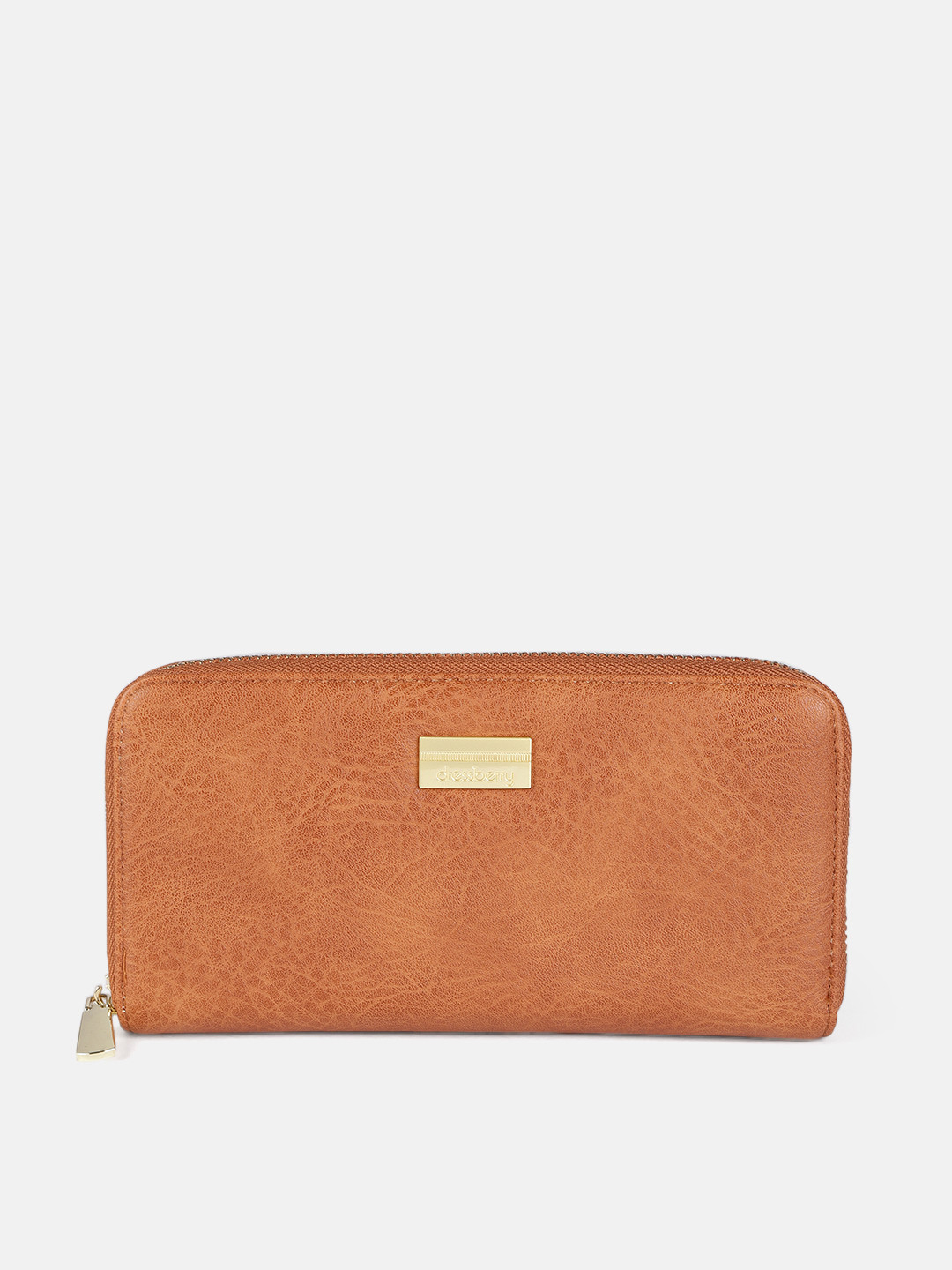 Buy DressBerry Women Brown Textured PU Zip Around Wallet - Wallets for ...