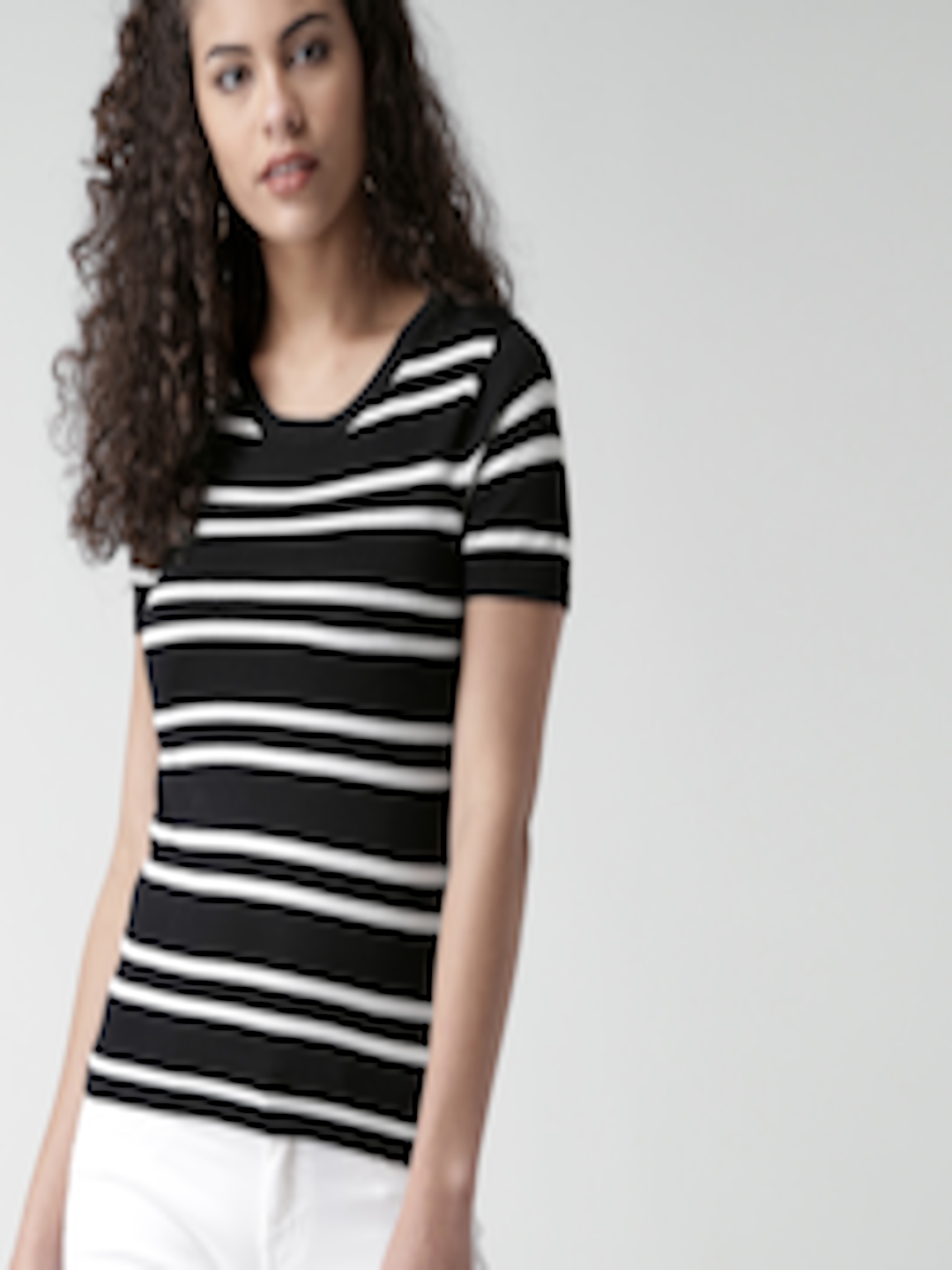 Buy FOREVER 21 Women Black & White Striped Top - Tops for Women 1536581 ...