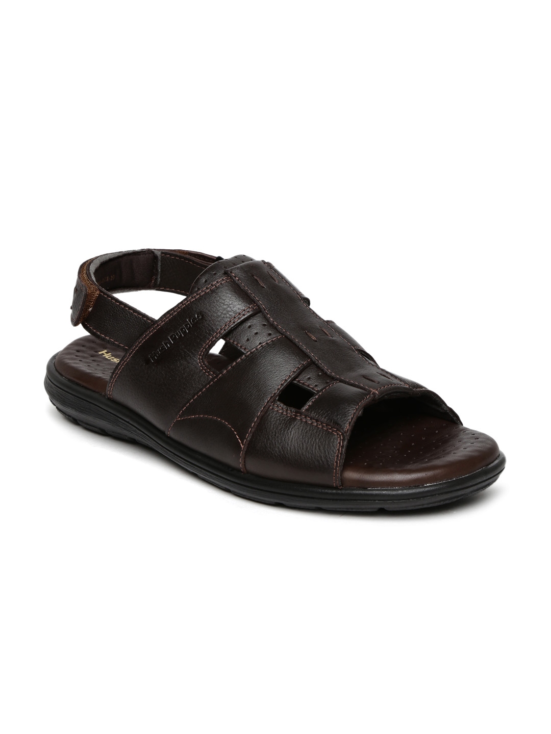 Buy Hush Puppies Men Brown Charles Leather Sandals - Sandals for Men ...
