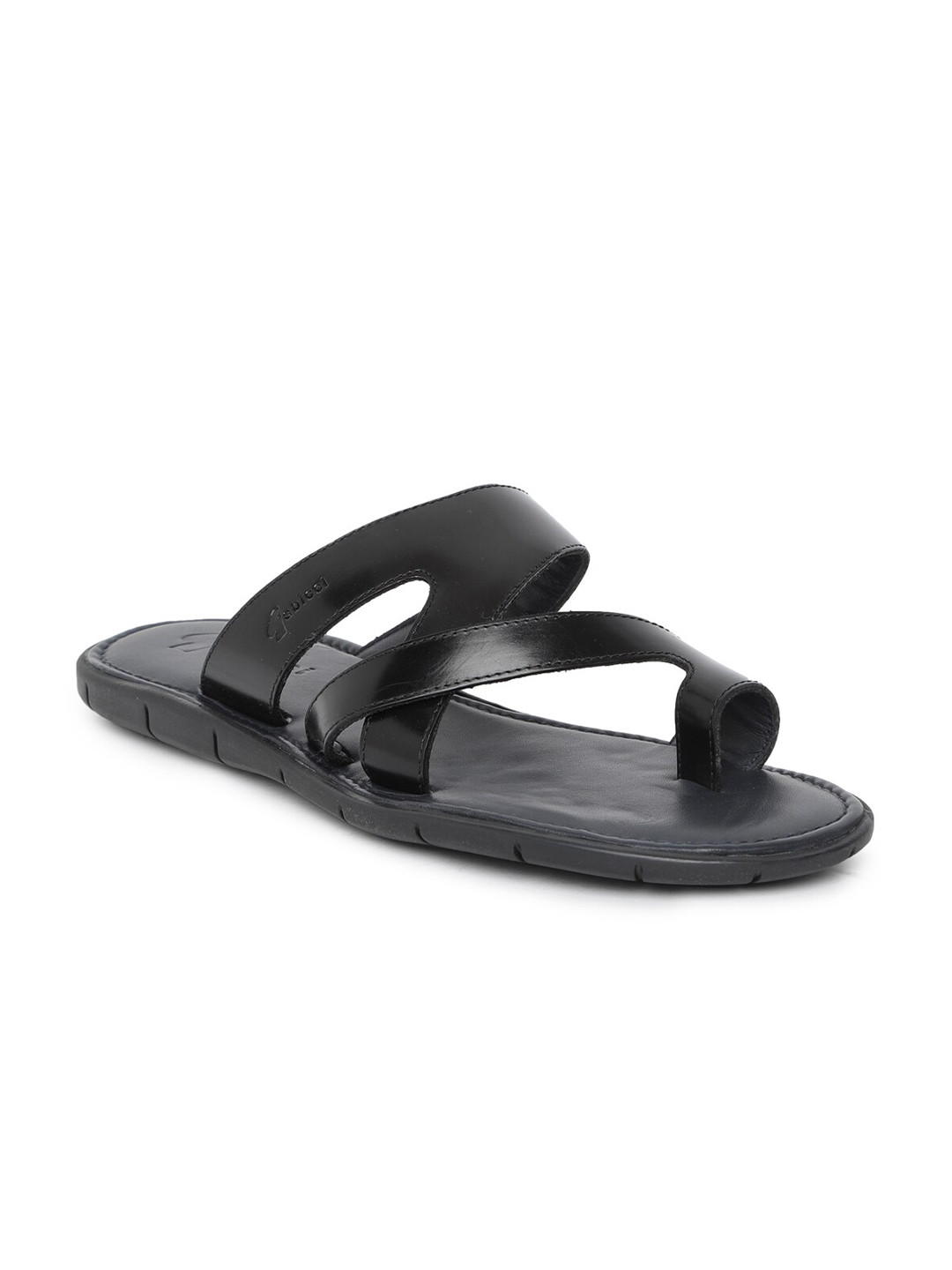 Buy GABICCI Men Black Leather Comfort Sandals - Sandals for Men 15375586 | Myntra