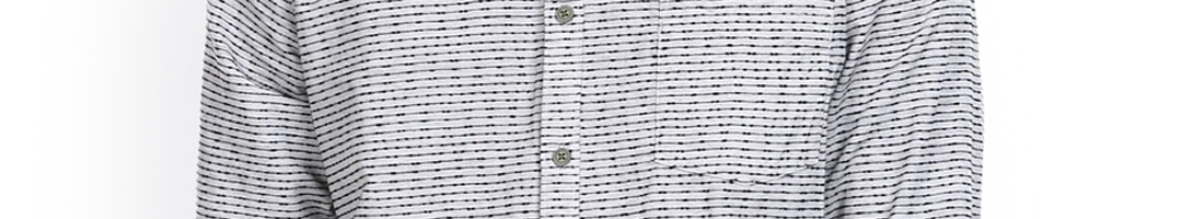 Buy Cherokee Men Grey Opaque Striped Pure Cotton Casual Shirt - Shirts ...