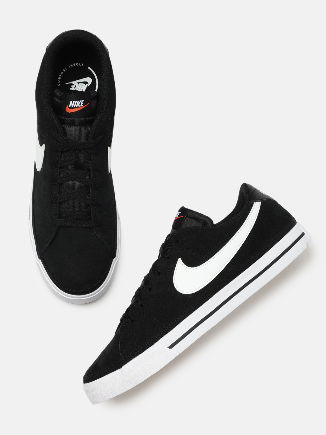 Buy Nike Men Black Court Legacy Suede Sneakers Casual Shoes for Men