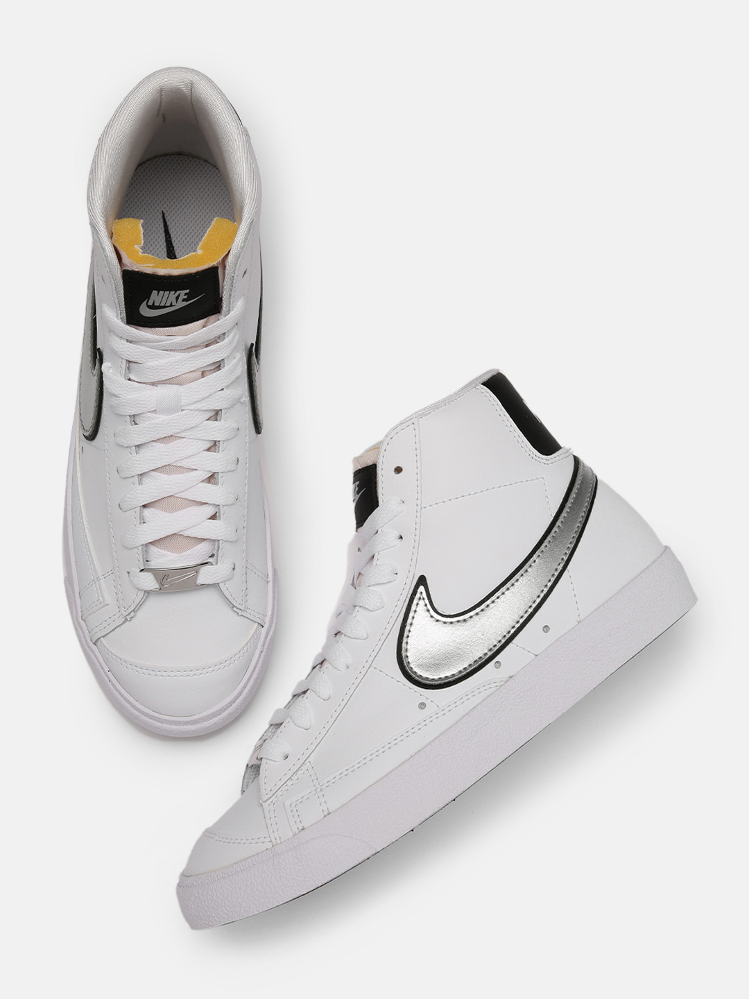 Buy Nike Women White BLAZER MID '77 ESSENTIAL Mid Top Leather Sneakers