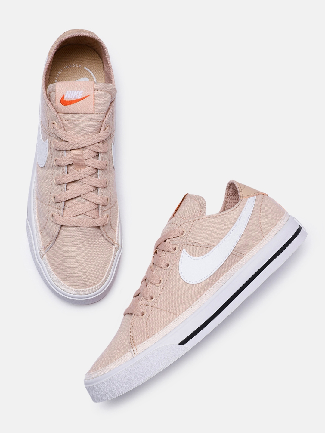 Buy Nike Women Pink Court Legacy Canvas Sneakers Casual Shoes for