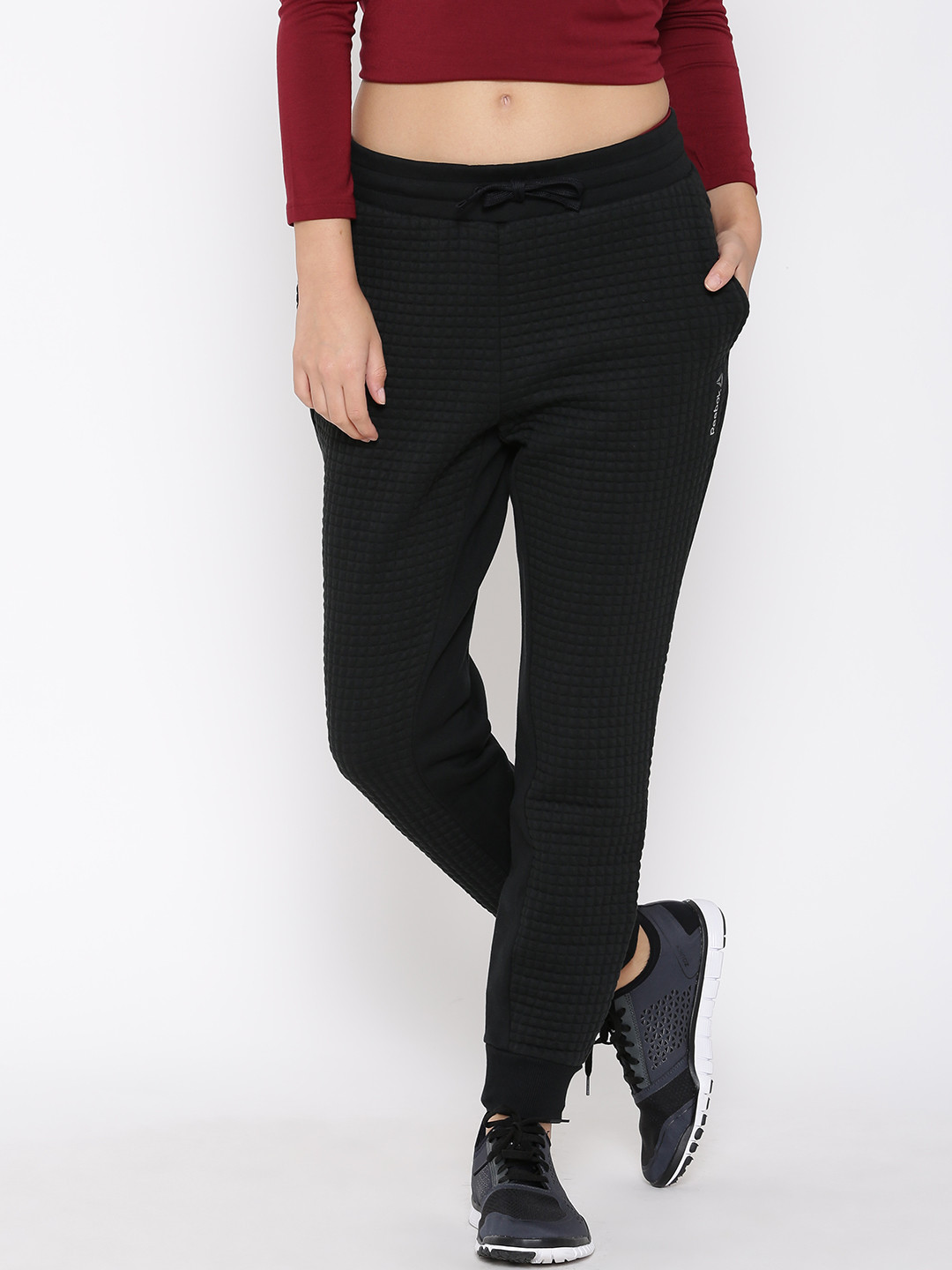 Buy Reebok Black EL Quilted Slim Training Track Pants Track Pants for Women 1539022 Myntra