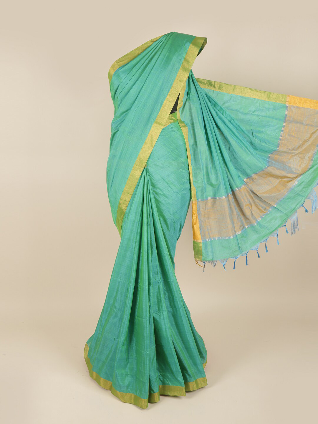 Buy Pothys Green & Yellow Silk Cotton Saree Sarees for Women 15391464