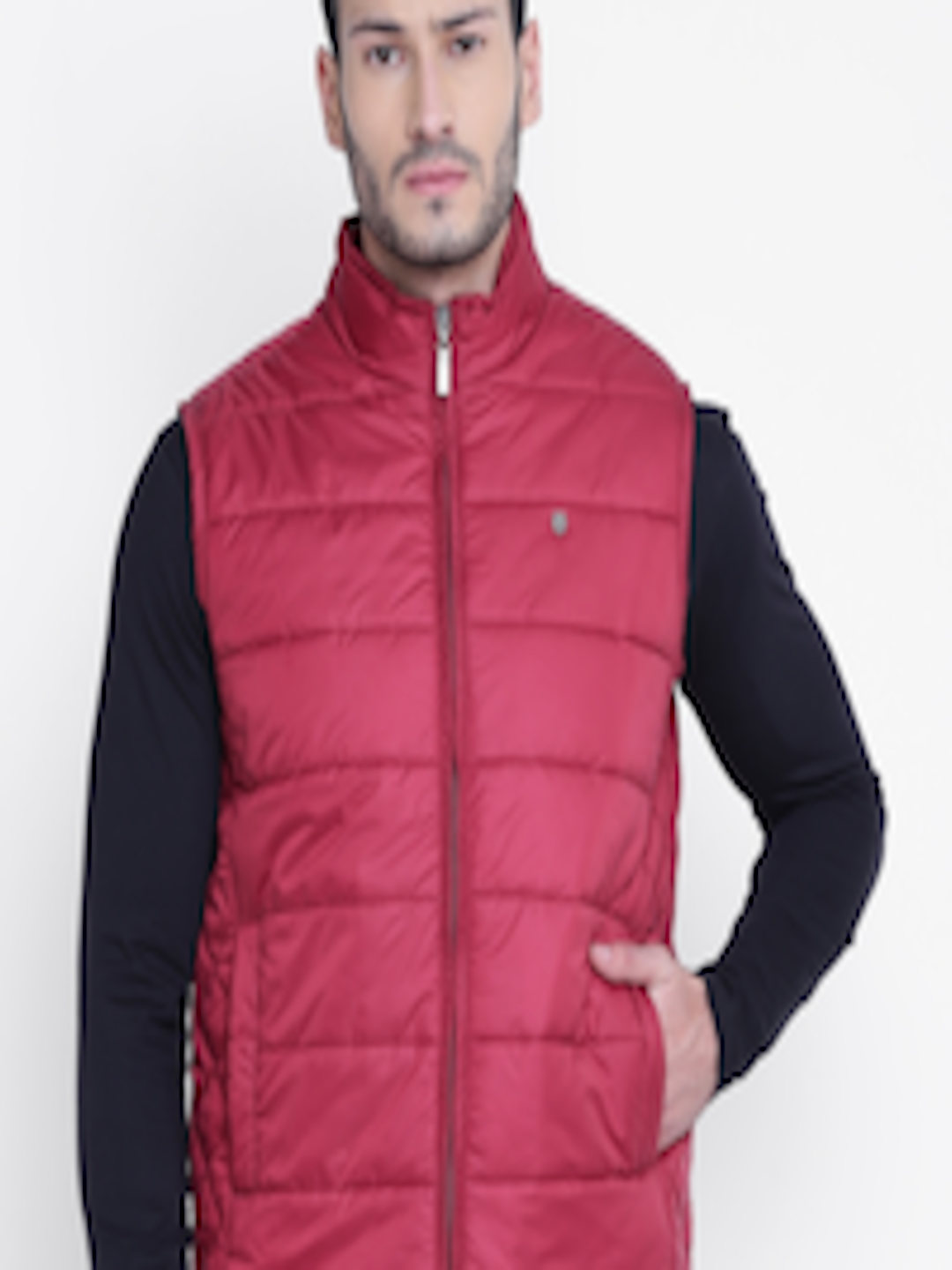 Buy Park Avenue Men Red Solid Quilted Jacket - Jackets for Men 1539399 ...