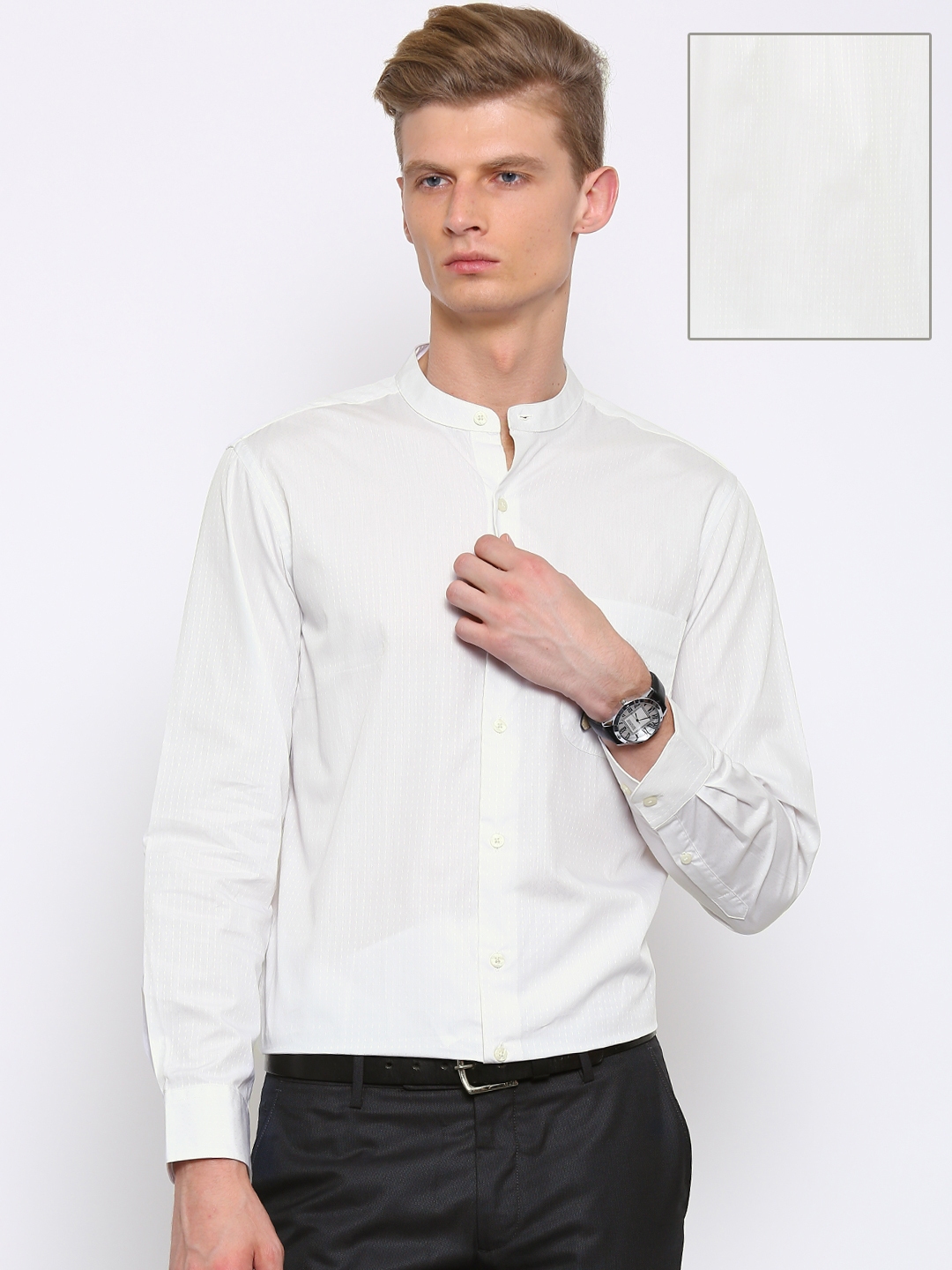 Buy Arrow Men White Regular Fit Self Design Formal Shirt - Shirts for ...
