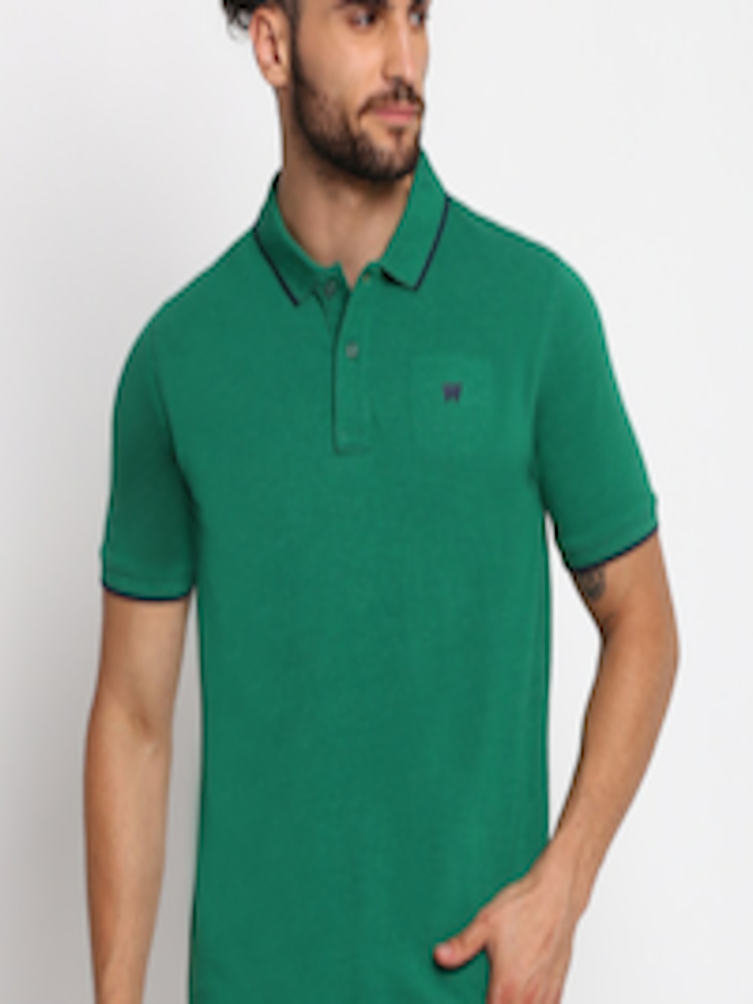 Buy Wrangler Men Green Polo Collar T Shirt - Tshirts for Men 15398476 ...