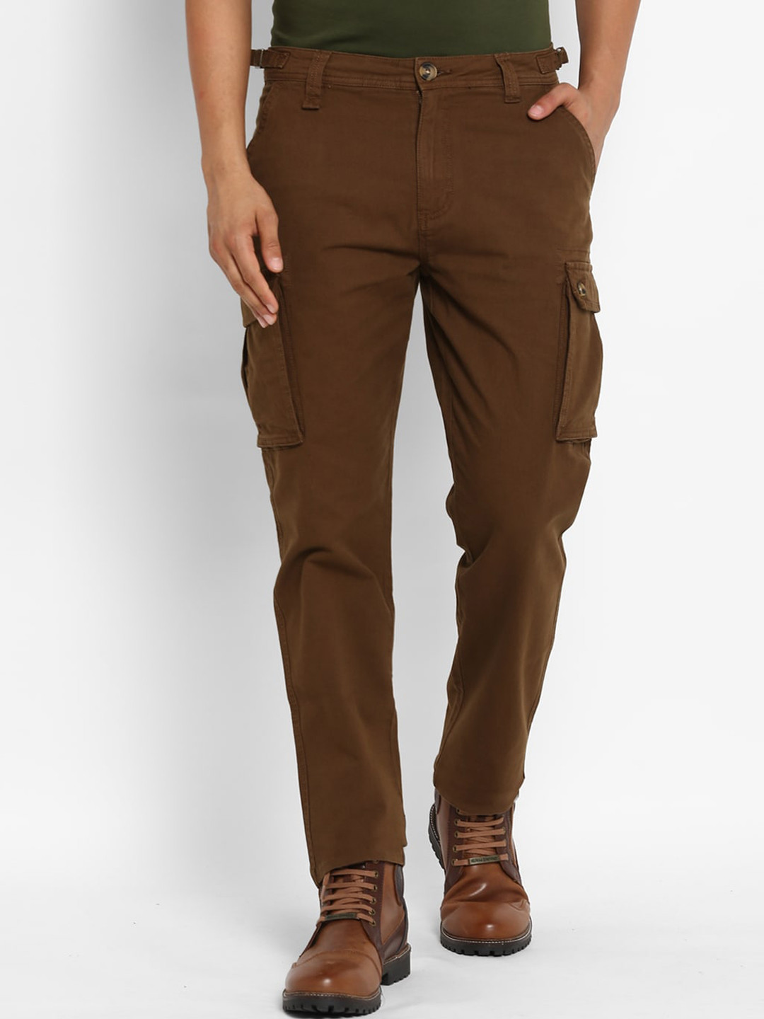 Buy Royal Enfield Men Brown Cargos Trousers Trousers for Men 15400224
