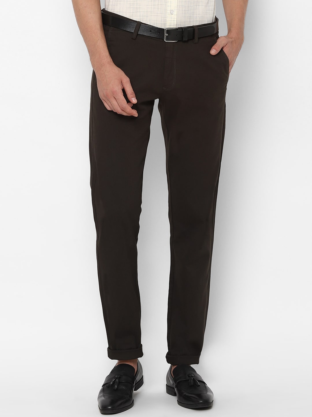 Buy Allen Solly Men Brown Slim Fit Trousers - Trousers for Men 15401166 ...