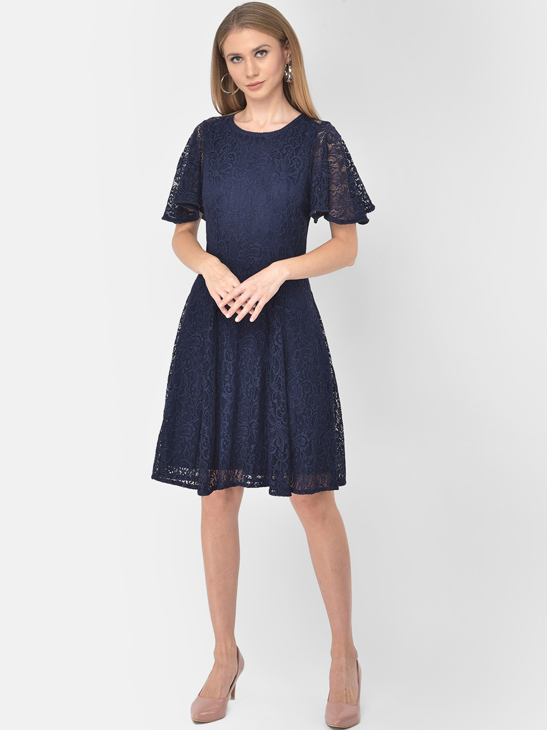 Buy Latin Quarters Navy Blue Lace Dress Dresses for Women 15403694