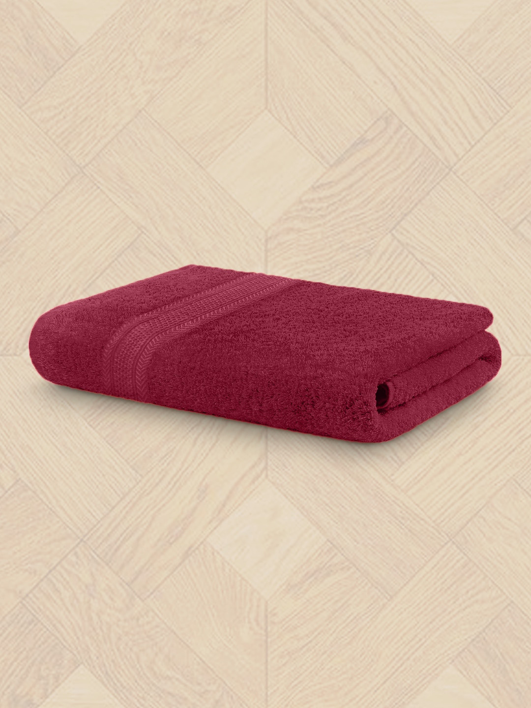Buy Raymond Home Red Solid 340 GSM Cotton Bath Towel Bath Towels for