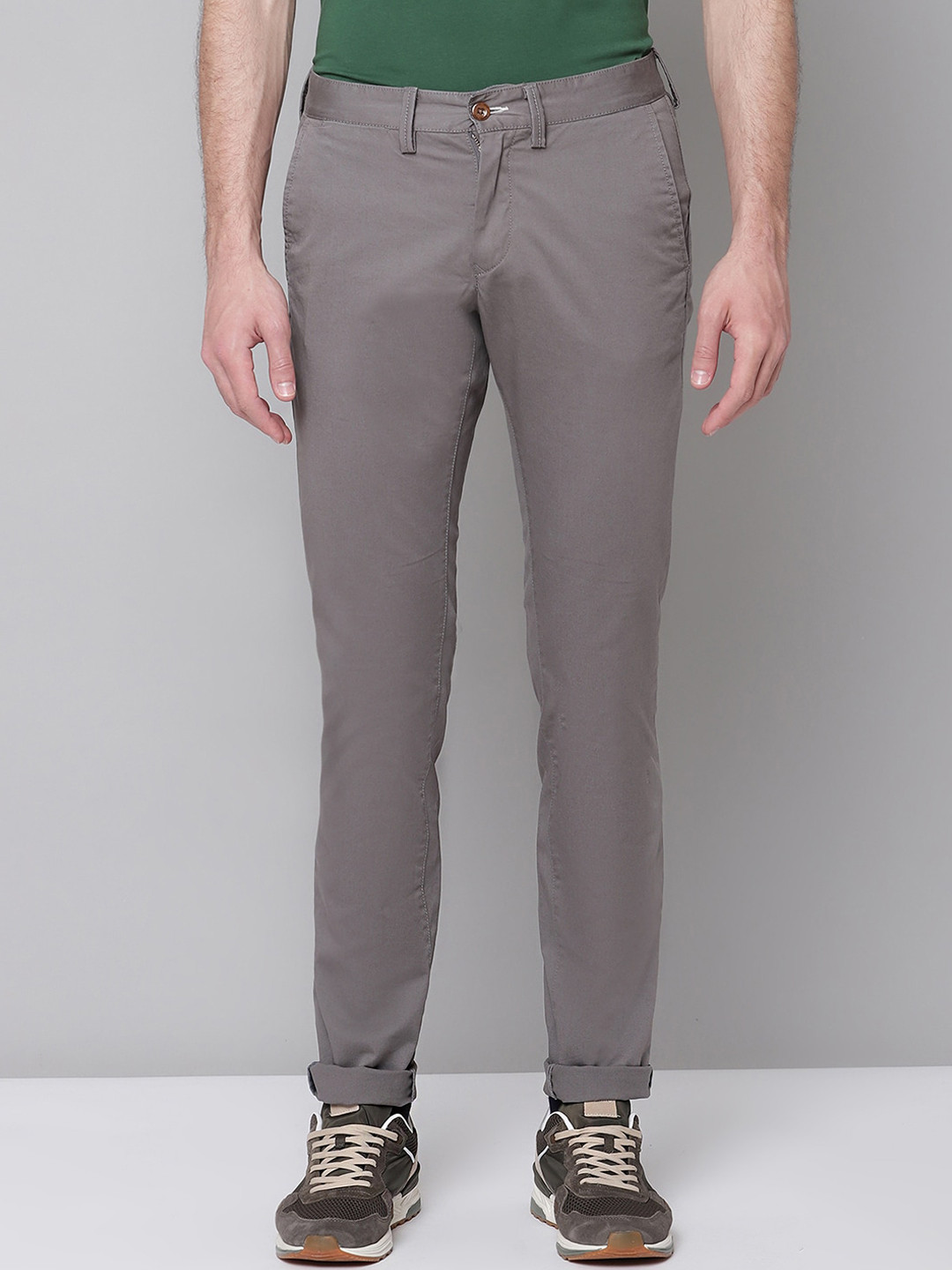 Buy GANT Men Grey Slim Fit Trousers - Trousers for Men 15411010 | Myntra