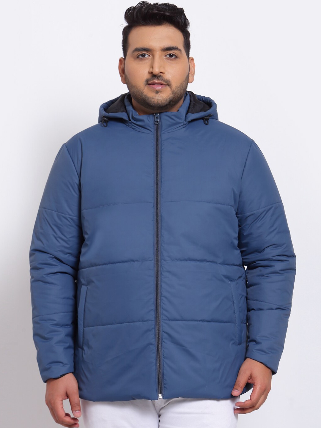 Buy PlusS Men Blue Fleece Padded Jacket - Jackets for Men 15416256 | Myntra