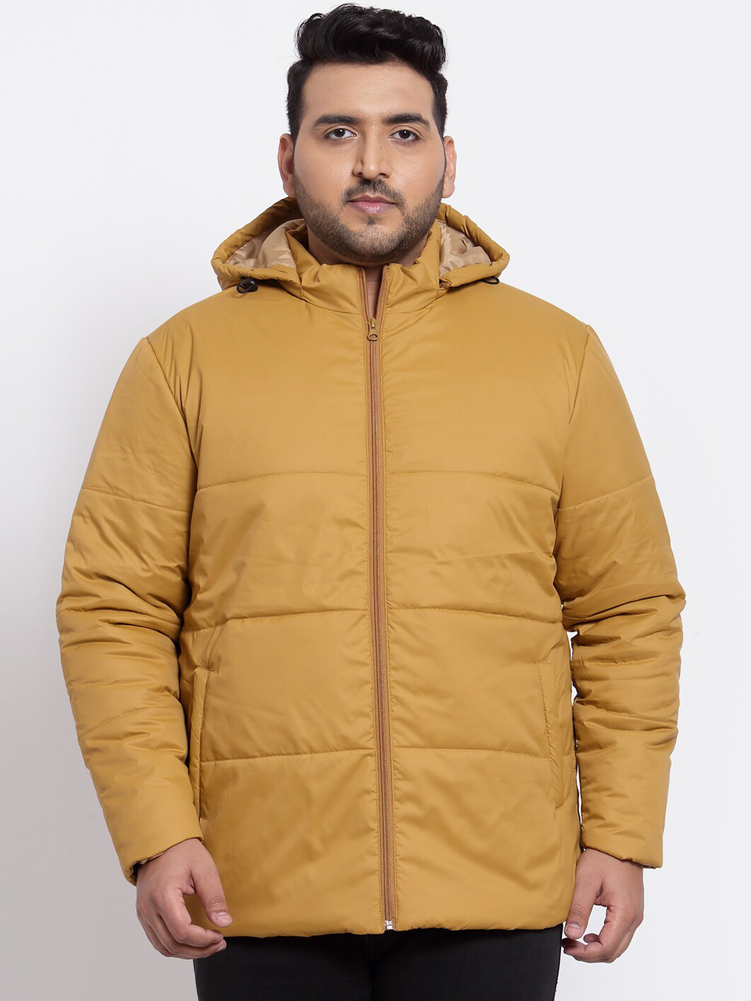 Buy PlusS Men Mustard Fleece Padded Jacket Jackets for Men 15416274