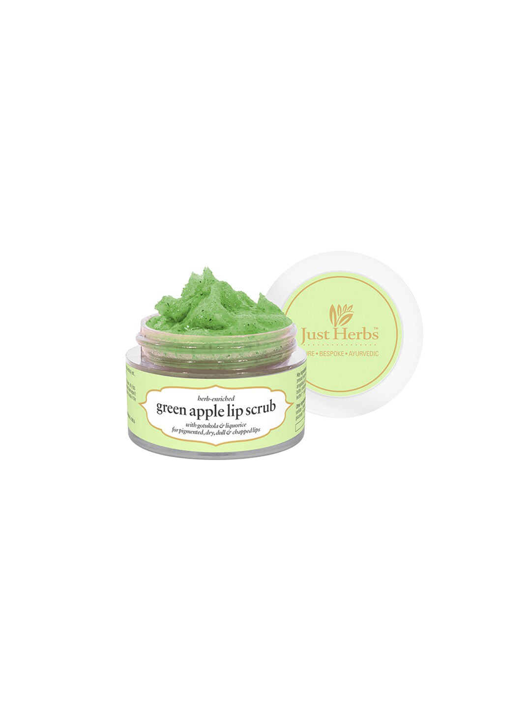 Buy Just Herbs Ayurvedic & Vegan Green Apple Lip Scrub For Chapped Pigmented & Dark Lips 15gm