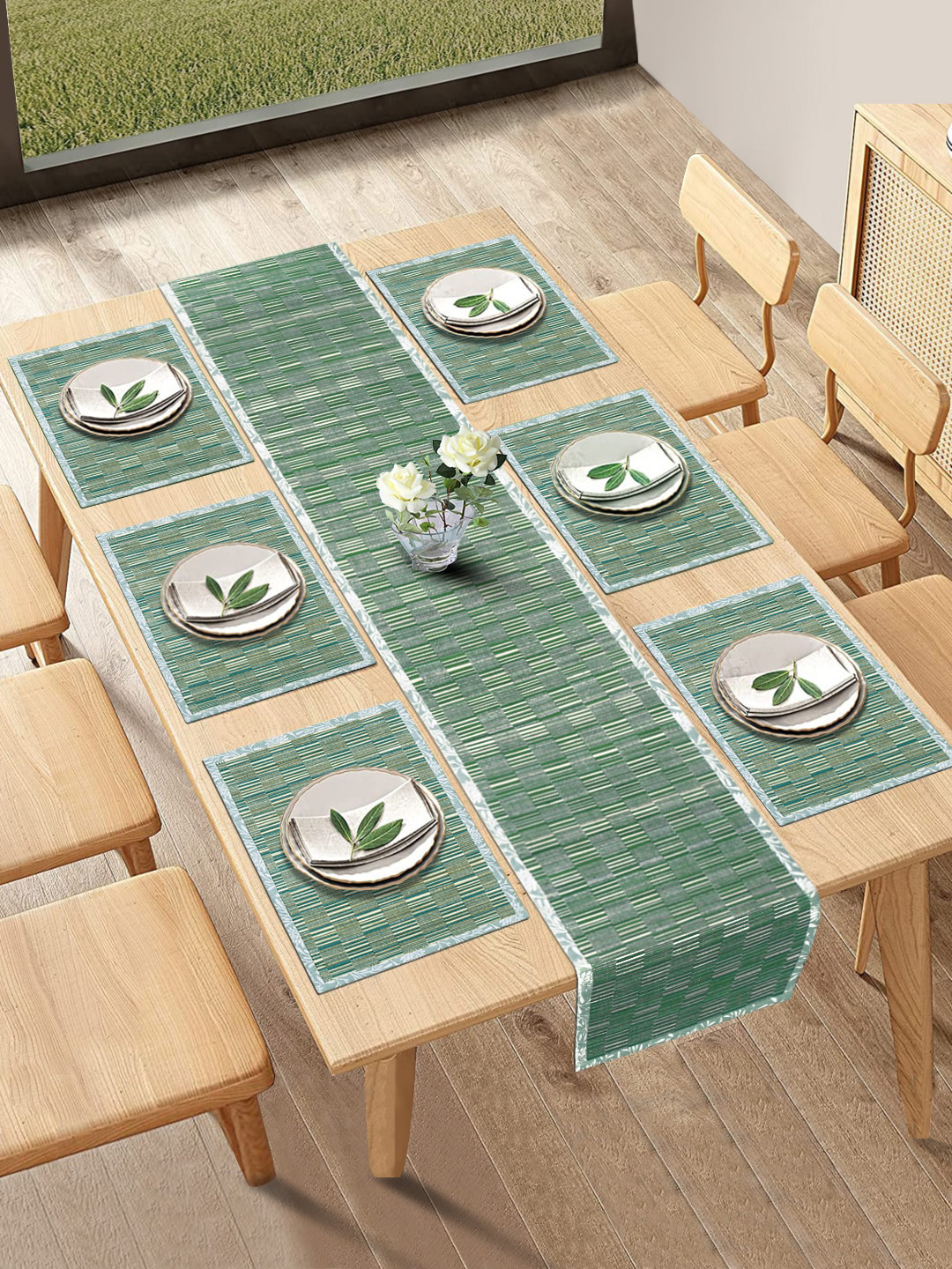 Buy HomeStorie Green Set Of 6 Handmade River Grass Table Placemats With