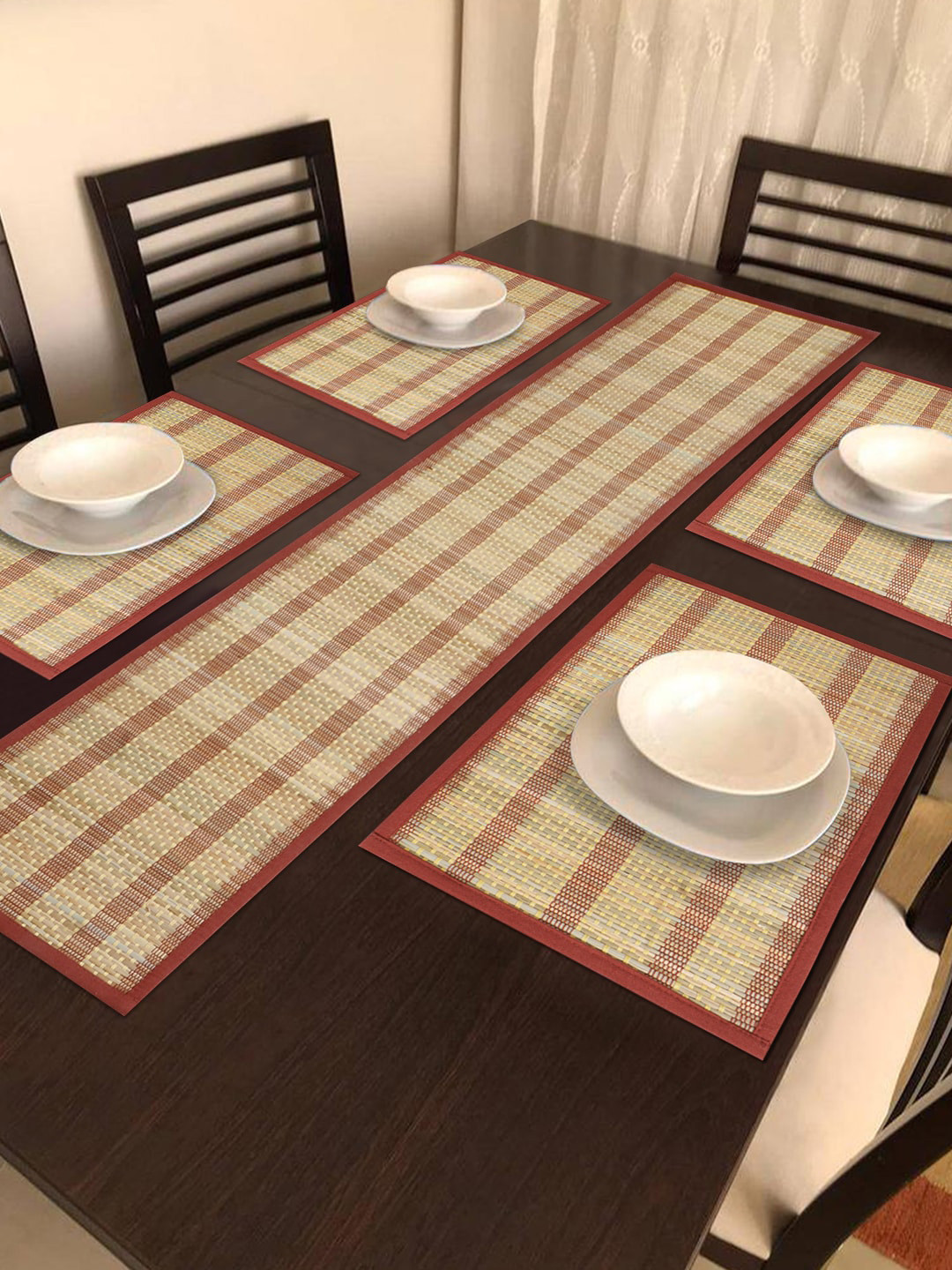 Buy HomeStorie Brown Set Of 4 Handmade River Grass Table Placemats With