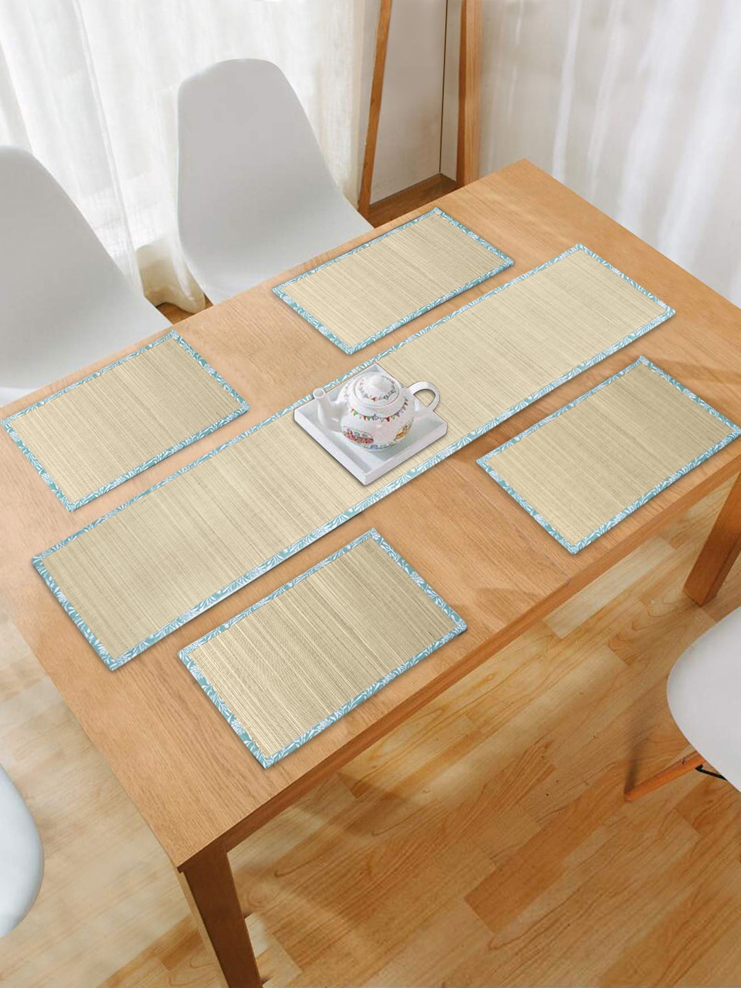 Buy HomeStorie Cream Coloured Set Of 4 Handmade River Grass Table