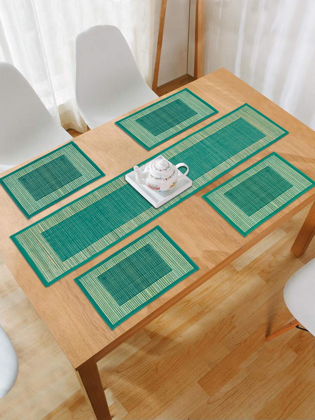 Buy HomeStorie Green Set Of 4 Handmade River Grass Table Placemats With
