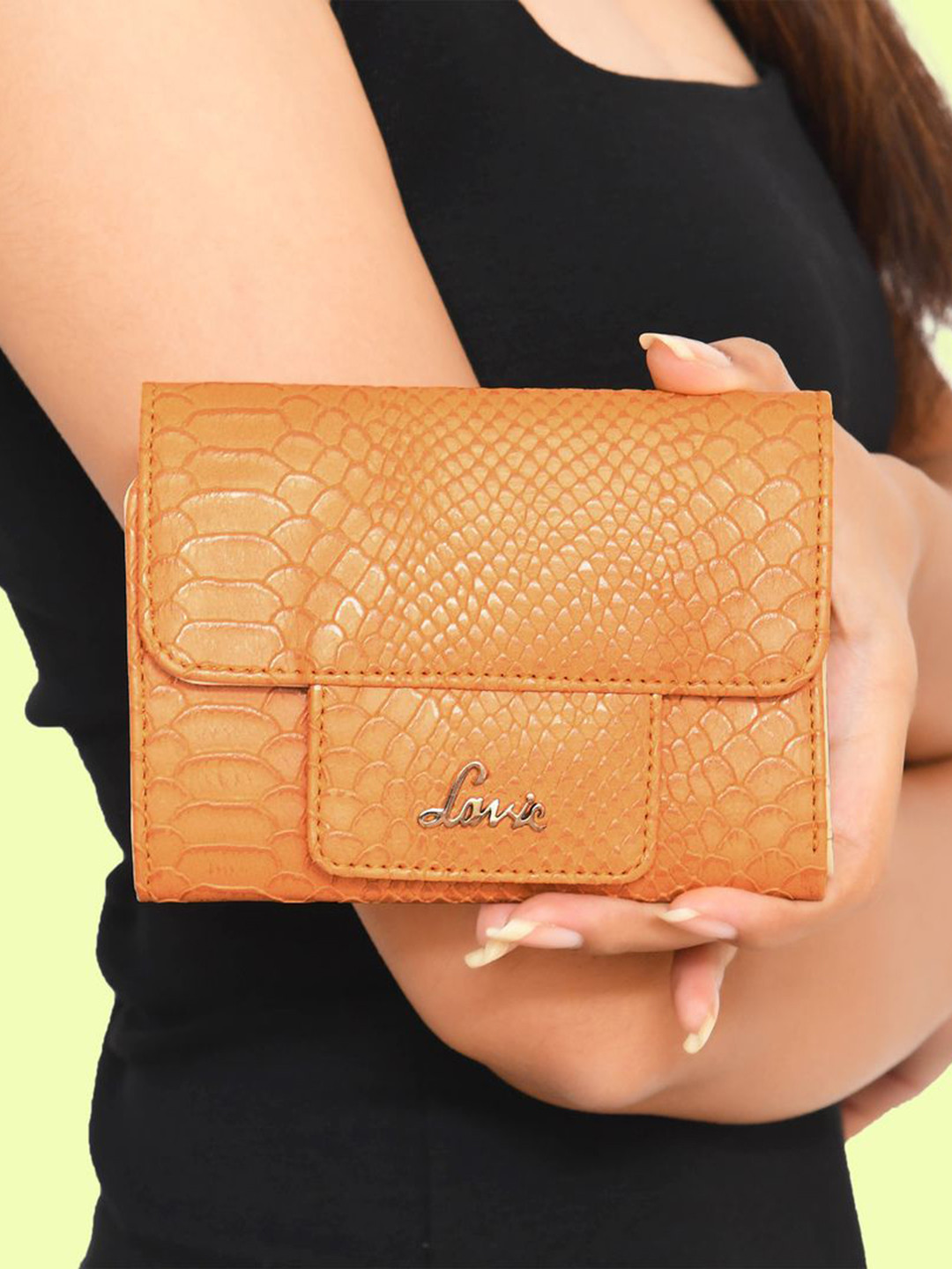 Buy Lavie CROC PRO Women Mustard Yellow Medium Trifold Wallet Wallets for Women 15418738 Myntra