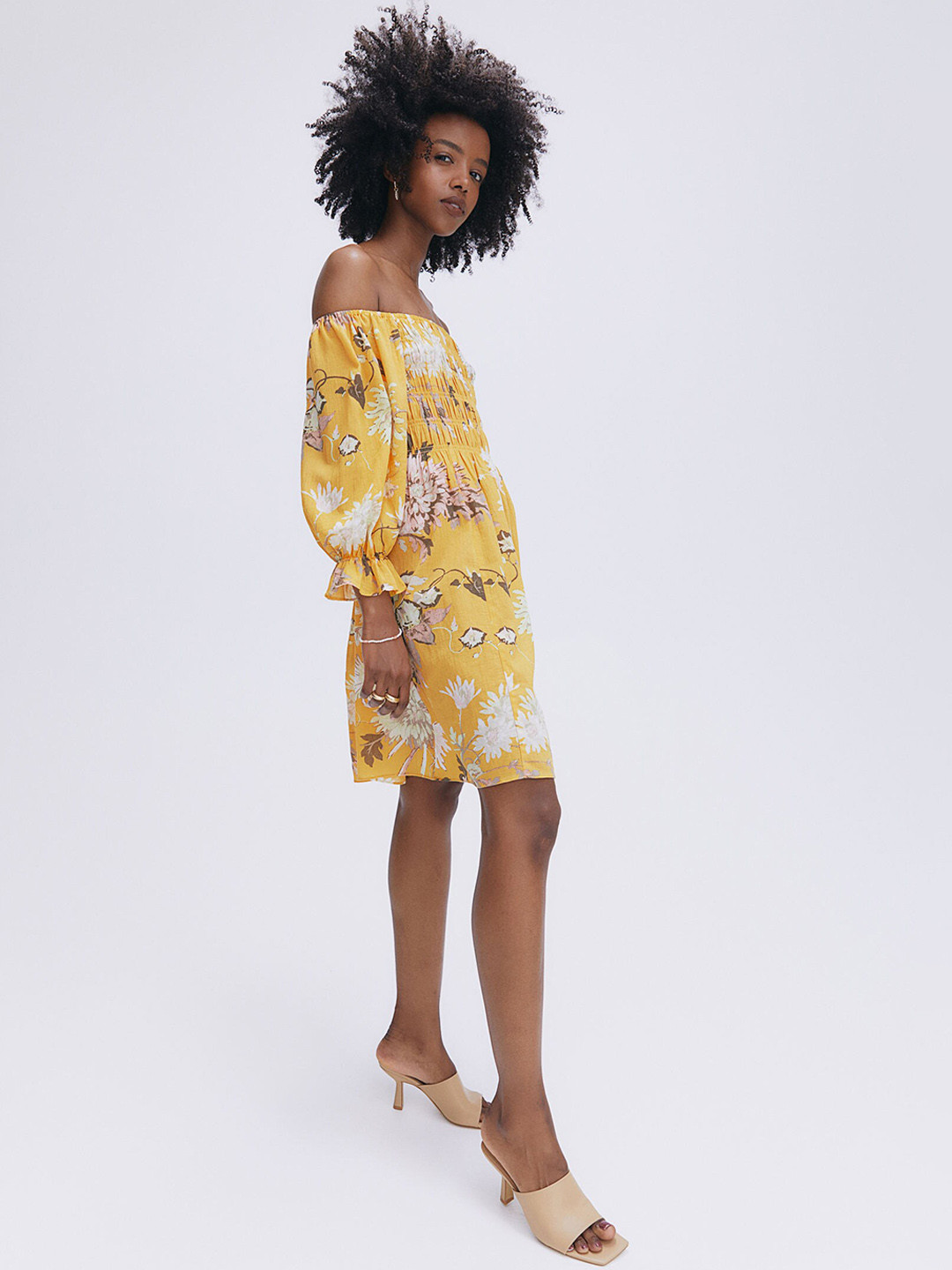 Buy H&M Woman Yellow Off The Shoulder Dress Dresses for Women