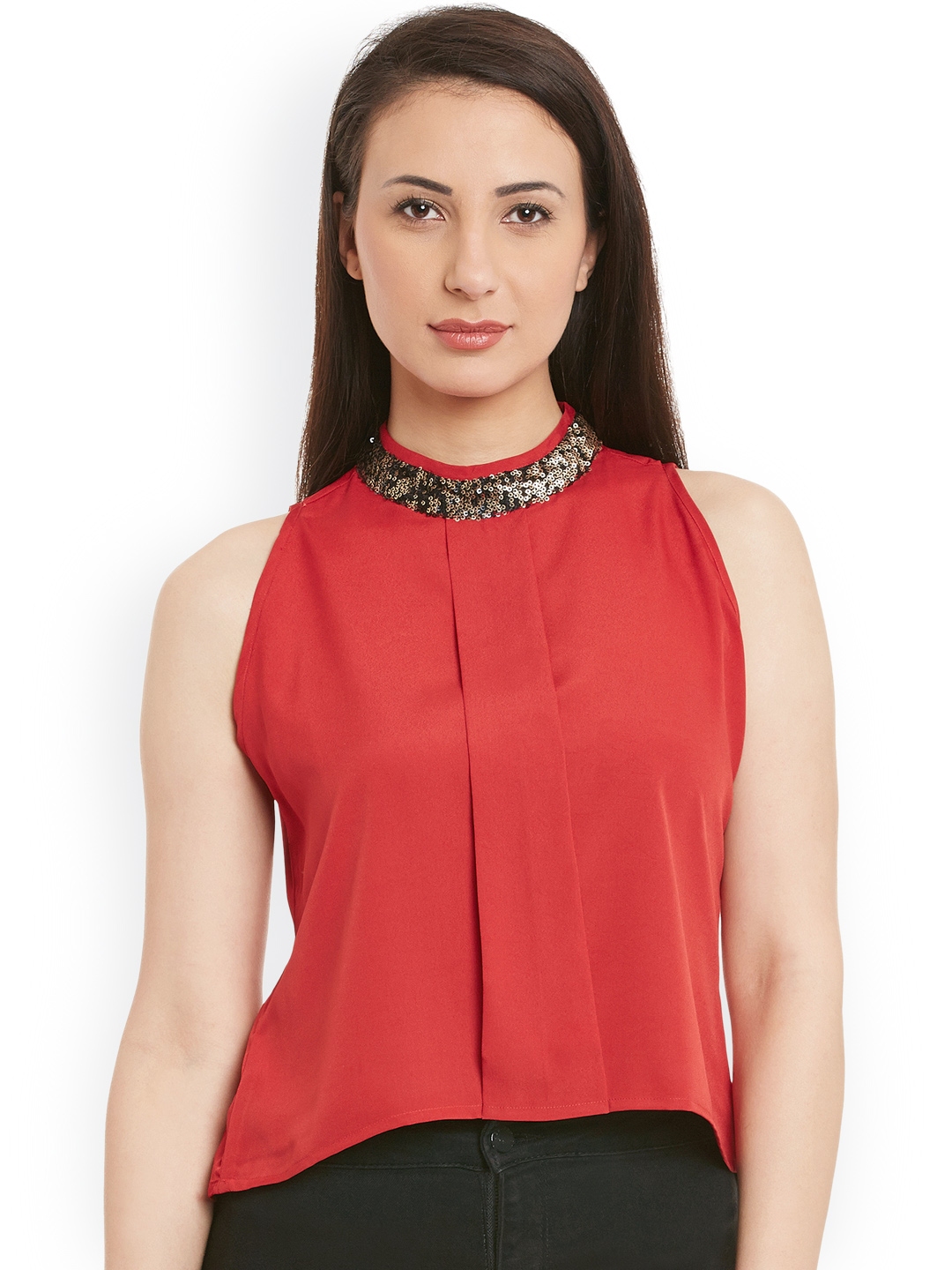 Buy Sera Women Red Solid Top Tops For Women 1542875 Myntra