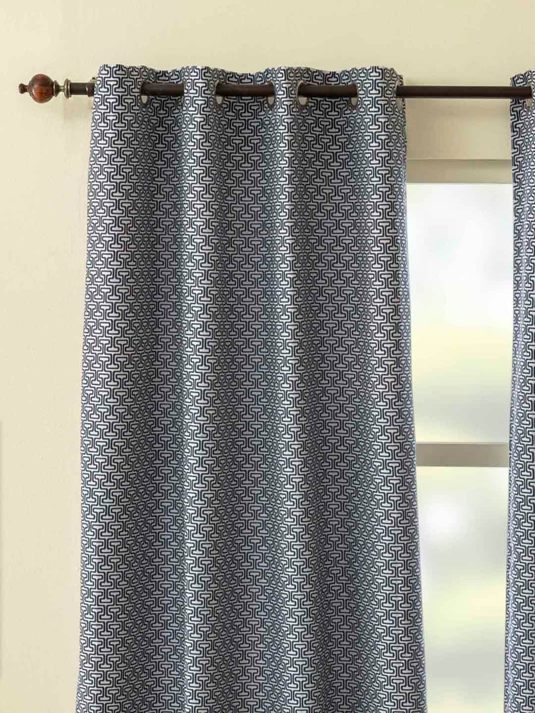 Buy Home Centre Grey & Black Set Of 2 Window Curtains Curtains And Sheers for Unisex 15431726