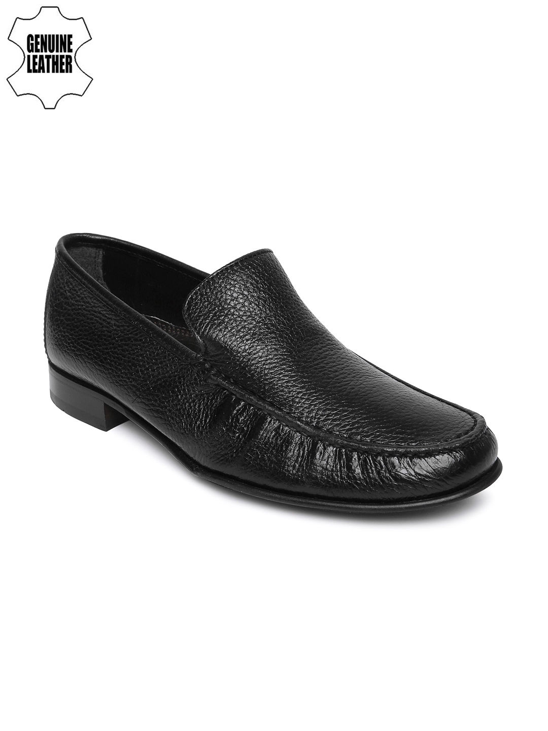 Buy Ruosh Men Black Leather Semi Formal Shoes - Formal Shoes for Men ...